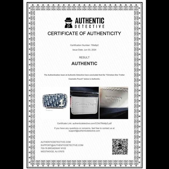 Christian Dior Trotter No. 1 Navy & White Cosmetic Pouch Bag (CDXX125) - Picture 15 of 15